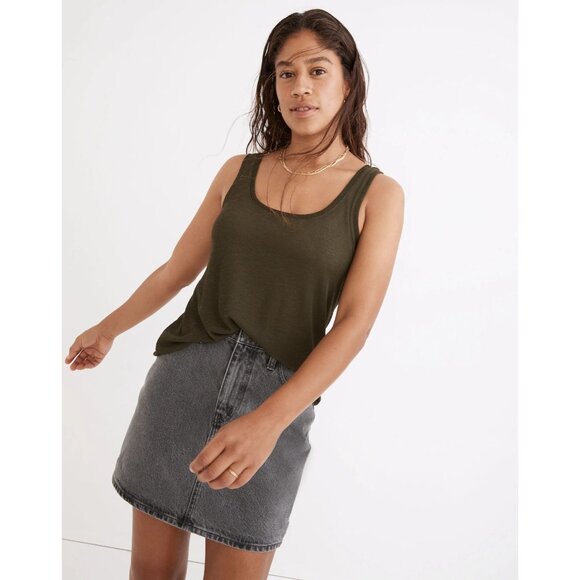 Madewell Eastover Tank Womens Size Small Dried Olive Green Sleeveless Top Casual - Picture 11 of 16
